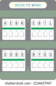 finding the word from the mixed letters.