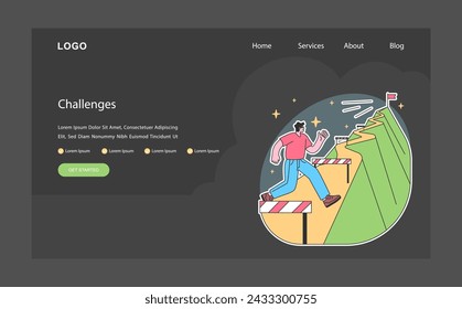 Finding your way in life web or landing dark or night. Diverse character personal and career development. Improvement and growth, resilience and self-awareness. Soft skill. Flat vector