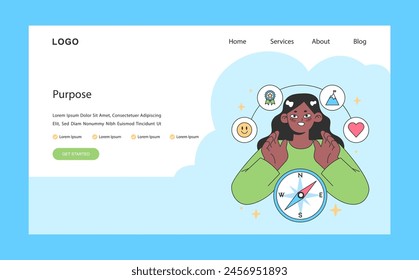 Finding your way in life web or landing. Diverse character personal development and career paths. Improvement and growth, resilience and self-awareness. Soft skills. Flat vector illustration.