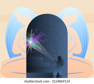 Finding yourself. Self-development and self-knowledge. The concept of finding peace and emotional stability. The idea of ​​Growth and development of the inner world, achieving goals, recovery