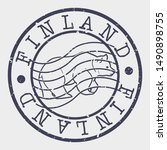 Findland Bear Stamp Postal. Map Silhouette Seal. Passport Round Design. Vector Icon. Design Retro Travel.