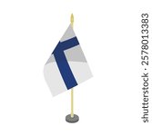 findland table flag pole vector design illustration