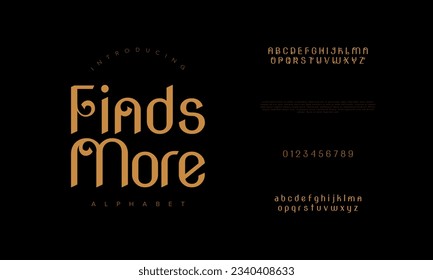 Findsmore premium luxury elegant alphabet letters and numbers. Elegant wedding typography classic serif font decorative vintage retro. Creative vector illustration
