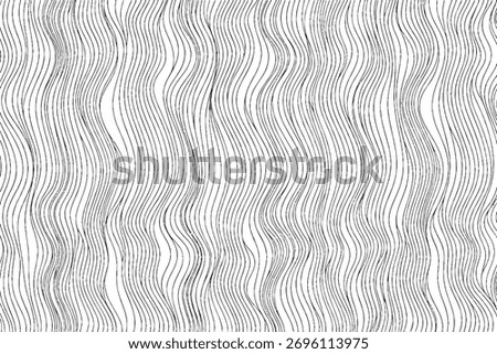 Fine Abstract Hand-Drawn Wavy Vertical Line Seamless Pattern