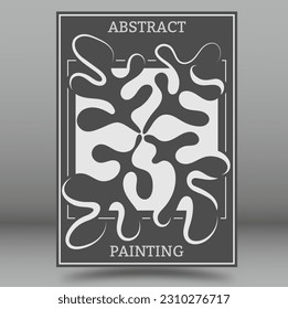 Fine art of abstract style. The layout of a painting, poster, poster or banner in a minimalist design for interior creativity and creative ideas. Artistic illustration of wall paintings and prints