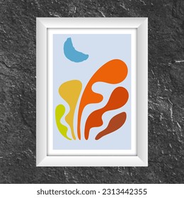 Fine art of abstract style. The layout of a painting, poster, poster or banner in a minimalist design for interior creativity and creative ideas. Artistic illustration of wall paintings and prints