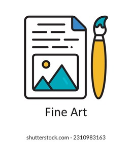 Fine Art Filled Outline Icon Design illustration. Art and Crafts Symbol on White background EPS 10 File