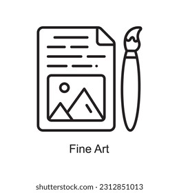 Fine Art Outline Icon Design illustration. Art and Crafts Symbol on White background EPS 10 File