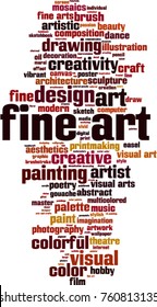 Fine art word cloud concept. Vector illustration