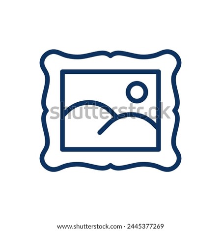 Fine Arts for Children Icon. Thin Line Illustration of a Framed Picture, Denoting the Importance of Fine Arts and Museums in Child Development and Education.