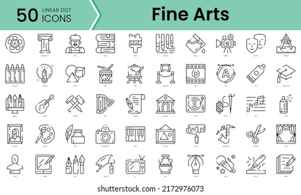 Fine Arts Icons Bundle Linear Dot Stock Vector (Royalty Free ...