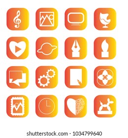 Fine arts line icons