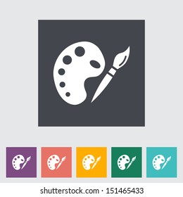 Fine Arts. Single flat icon. Vector illustration.