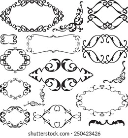 Fine baroque art ornate set is on white