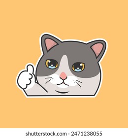 I'm Fine Cat Meme Sticker Vector Cute Illustration