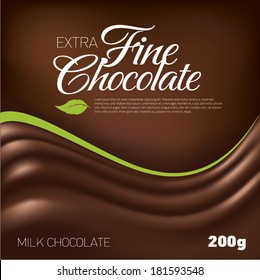 Fine Chocolate wave background, label inspiration