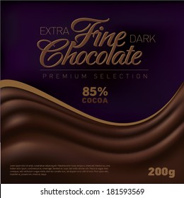 Fine Chocolate wave background, label inspiration