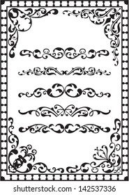 Fine classic border is isolated on white