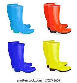 fine collection of gum boots different colors