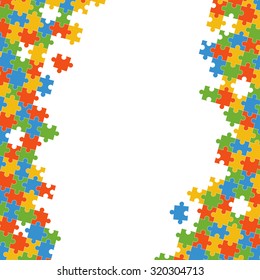 fine colored puzzle pieces on white background