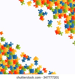 fine colored puzzle pieces on white background