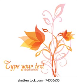 Fine curl orange flower vector template