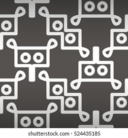 Fine decorative seamless pattern background in tribal style. Entangled tessellated repeatable backdrop. Retro design. Colorful, graphic design for banner, ads, carpet or other purpose.