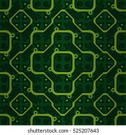 Fine decorative seamless pattern background in tribal style. Contemporary design. Compound medley repeatable backdrop. Bright, graphical design for surface, game, textile or other purpose.