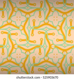 Fine decorative seamless pattern background in liner style. Contemporary tracery. Entangled medley repeatable backdrop. Shining, symmetric design for game, textile, web or other purpose.