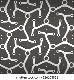 Fine decorative seamless pattern background in maze style. Colored, graphic design for textile, game, carpet or other purpose. Retro design. Entangled mosaic repeatable backdrop.