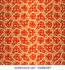 Fine decorative seamless pattern background in romantic style. Colorful, contrast design for wallpaper, textile, packing-paper or other purpose. Retro texture. Plain mosaic repeatable backdrop.