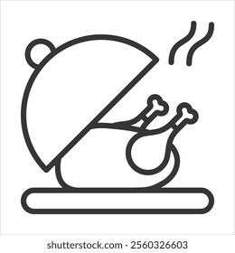 Fine Dining Outline Icon Vector Illustration