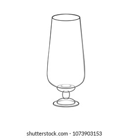 A Fine Drawing of a Beer Glass. Vector Illustration.
