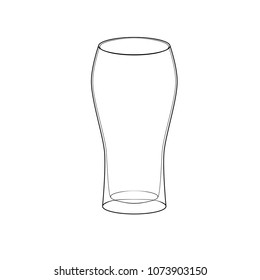 A Fine Drawing of a Pint Glass. Vector Illustration.