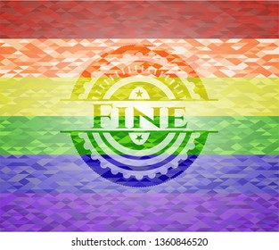 Fine emblem on mosaic background with the colors of the LGBT flag