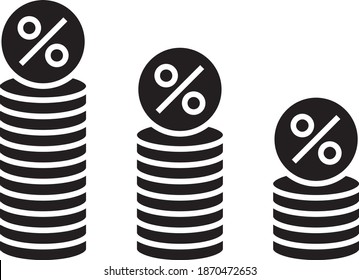 Fine Fee imposed according to wealth Vector glyph Icon Design, Compulsory Financial charges and Taxation Symbol on White Background, Levy Sign, Tax Slabs Concept