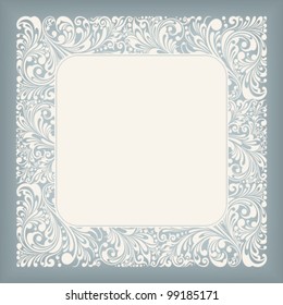 fine floral square frame, vector illustration