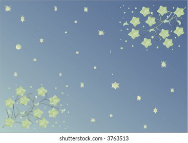 fine flower ornament in blue and green color