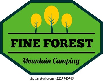 fine forest mountain camping icon