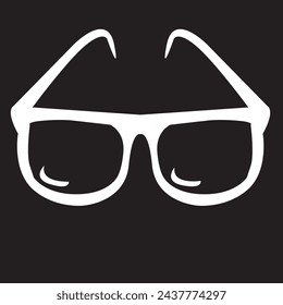 Fine frame round sunglasses vector template. Sunglasses Drawing, glasses, template, black, silhouette. front view, unisex. black and white color. CAD mockup.