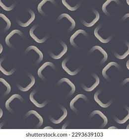 Fine Geometric Seamless Pattern Vector Dotwork Retro Fashion Abstract Background. Old Fashioned Carpet Texture Repetitive Pastel Abstraction. Half Tone Gradient Rounded Rhombus Grid Endless Wallpaper