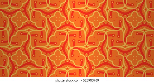 Fine geometrical seamless pattern background in labyrinth style. Classic decor. Complicated medley repeatable backdrop. Vivid, graphical design for web, fabric, banner or other purpose.