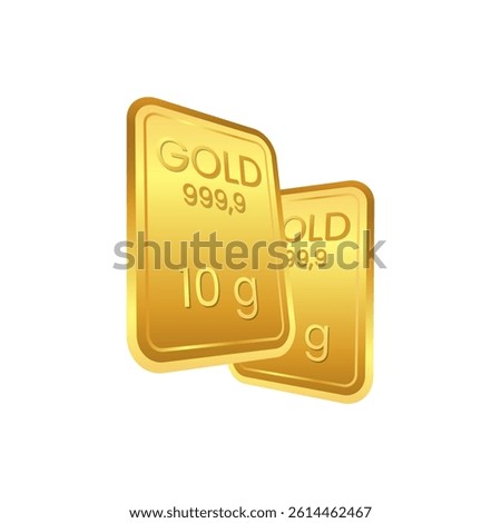 Fine gold bar isolated on white background