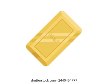 Barra de oro fino. ilustración plana simple