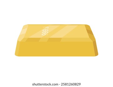 Fine gold bar. Simple illustration in perspective view.