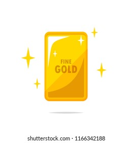 Fine gold bar vector isolated