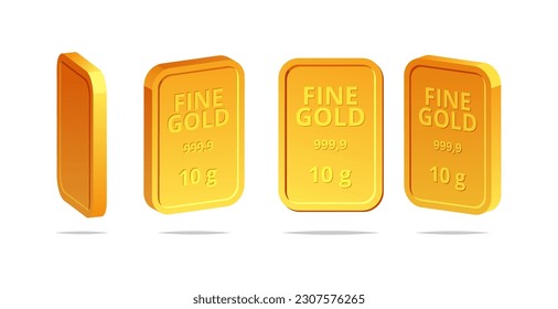 Fine gold isolated on white background 