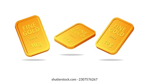 Fine gold isolated on white background 