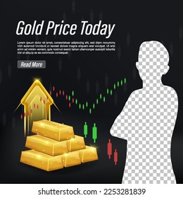 Preiskurve für feines Gold als krisensicherer Hafen, Konzept für Finanzanlagen, Investitionen und Wohlstand.