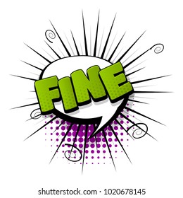 fine, good, ok hand drawn pictures effects. Template comics speech bubble halftone dot background. Pop art style. Comic dialog cloud, space text pop-art. Creative idea conversation sketch explosion.